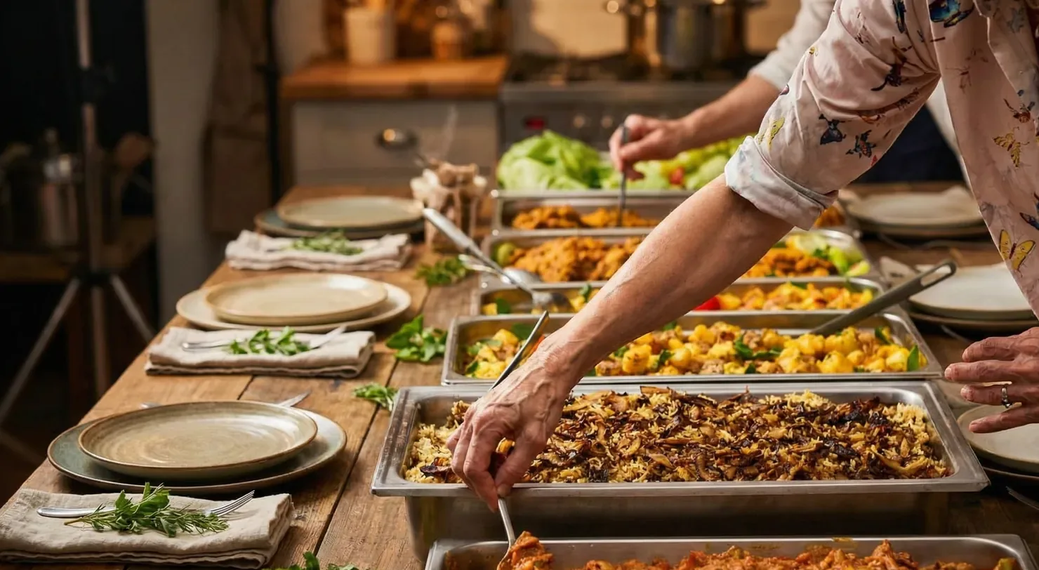 A generous Napata catering spread laid out for a gathering