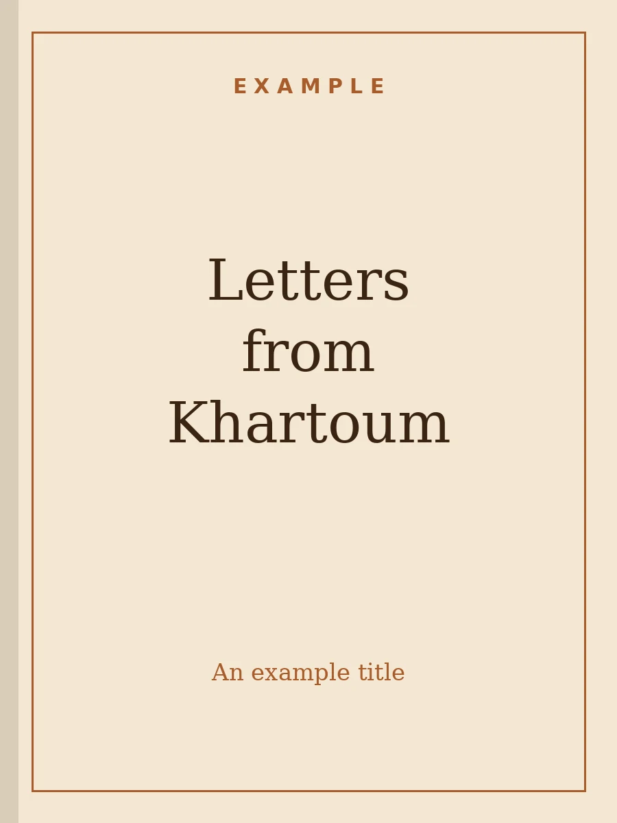 Cover of Letters from Khartoum